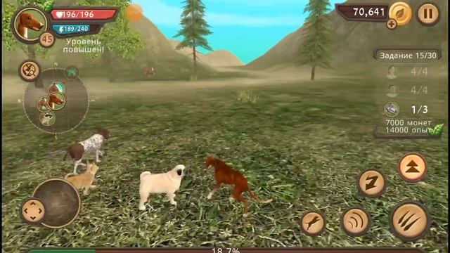 Dog Sim симулятор собаки на планшете победила 3 босса 47 уровень побеждаем боссов в Dog Sim