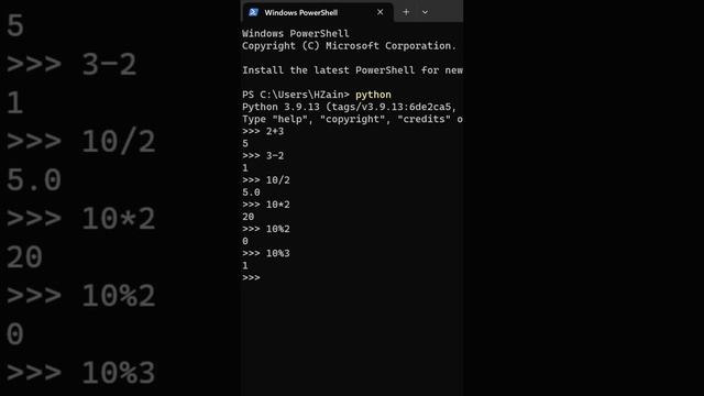 Python Arithmetic operator in python as a calculator смотреть онлайн