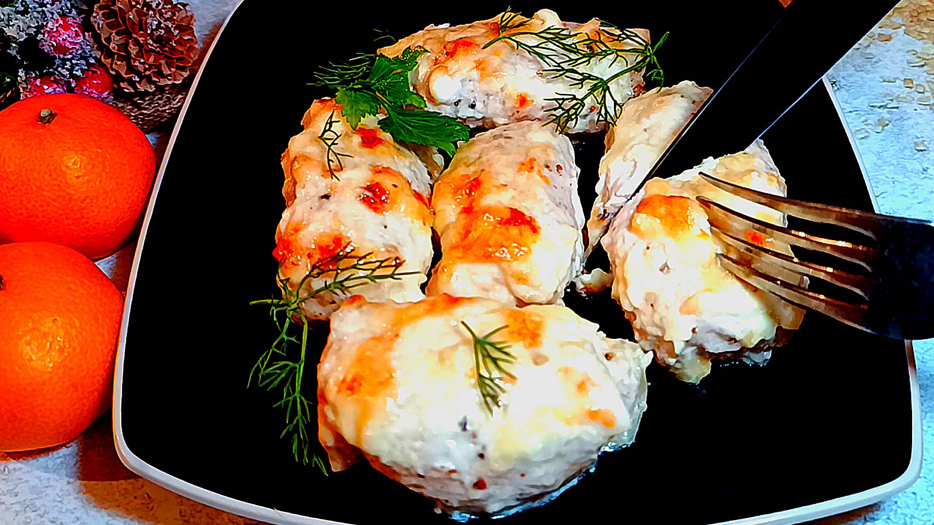 🎄 Сочные куриные рулетики с ананасом и сыром на праздничный стол смотреть онлайн