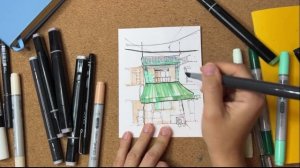 ГОРОДСКОЙ СКЕТЧИНГ маркерами | Как рисовать без карандаша и долгих построений | ПОШАГОВЫЙ УРОК