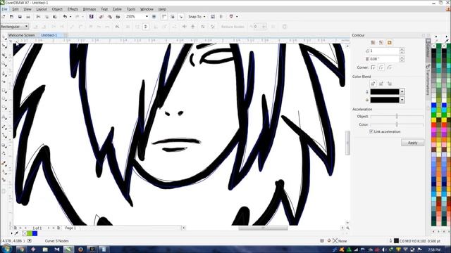 SPEED ART MADARA VECTOR (NARUTO) COREL DRAW X7 смотреть онлайн