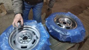 Покраска ржавых автомобильных дисков.