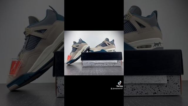 Air Jordan 4 Beige Dark Grey Blue White смотреть онлайн