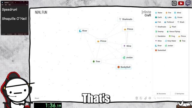 Shaq Speedrun in Infinite Craft! (time 2:54) смотреть онлайн