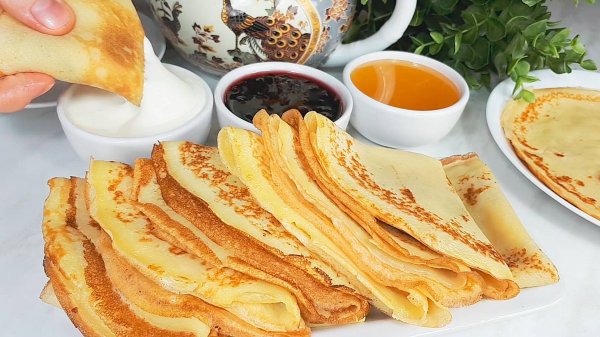 Идеальные тонкие блинчики на молоке. Всегда получаются 🥞 Простой, проверенный годами рецепт 😋👍