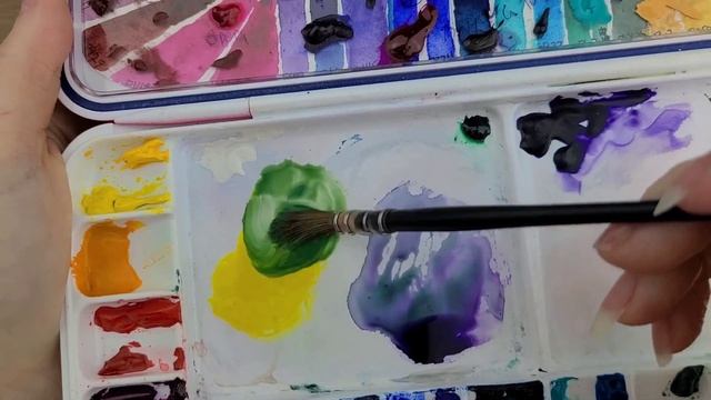 Watercolor Schmincke Cobalt Green Dark Mixes смотреть онлайн