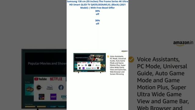 Samsung 55 inches The Frame series 4k Ultra HD Smart QLED TV смотреть онлайн
