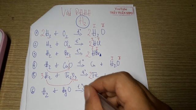 Hướng Dẫn VIẾT PHƯƠNG TRÌNH HÓA HỌC CỦA HIDRO (H2)
