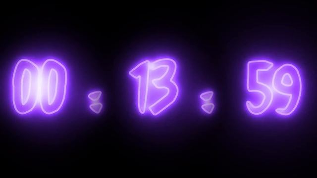 Неоновый фиолетовый таймер 28 минут (обратный отсчет)