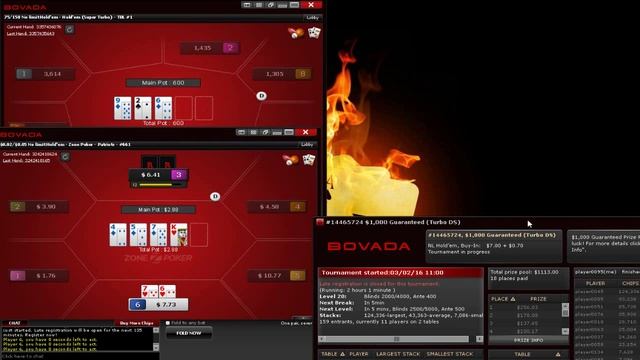 Bovada Poker Mixed bag. MTT action and some .02 .05 cash game zone action. смотреть онлайн