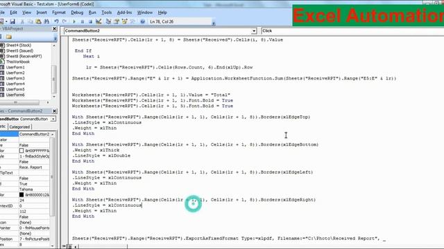 Inventory Management in Excel VBA Tutorial Part 13 - Dynamic Sum/Total, Formatting [Received Report смотреть онлайн