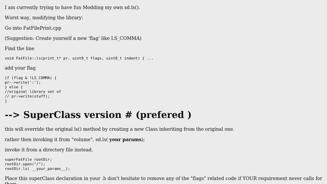 Arduino: SdFat library Change output style of sd.ls(LS_R) смотреть онлайн