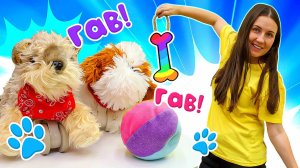 Мягкие игрушки собачки Walkies! Идем в магазин за кормом и игрушками для щенков! Игры в магазин