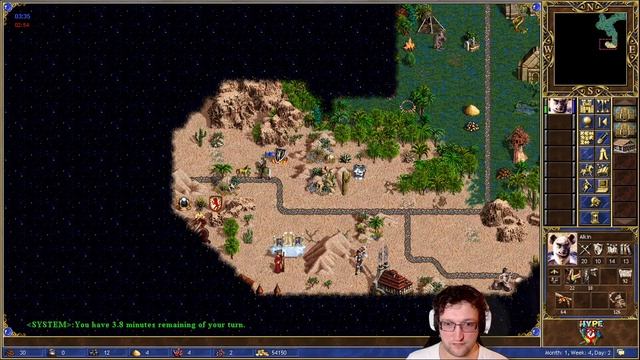 Heroes 3 HoTA - Jebus Outcast 1 hero - Alkin sitting on golden goose while running in swamp смотреть онлайн