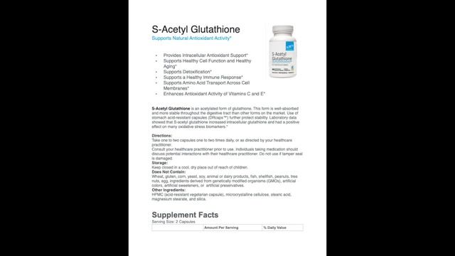 S-Acetyl Glutathione смотреть онлайн