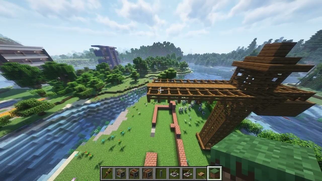Tower crane (Tutorial) #minecraft #creative смотреть онлайн