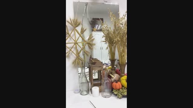 Поделка в школу или детский сад на осеннюю тему. Поделка из соломы. смотреть онлайн