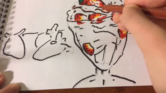 "Клубничный десерт" маркерами. Sketching смотреть онлайн
