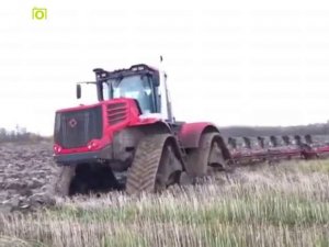 Кировец К-744Р2 (350 лс) с 8-ми корпусным плугом на гусеницах по «болоту»