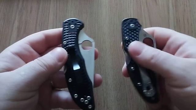 Spyderco Delica Vs Byrd Meadowlark 2 Size Comparison