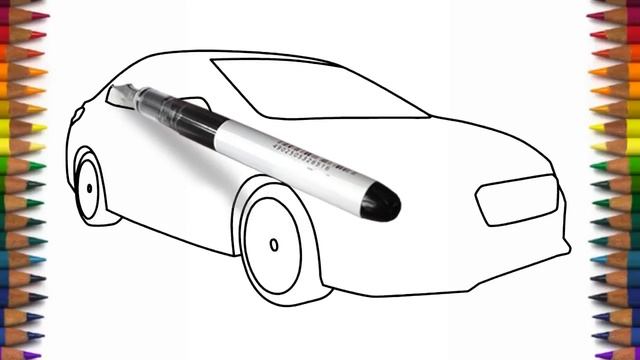 How to draw Subaru Impreza WRX easy car drawing смотреть онлайн