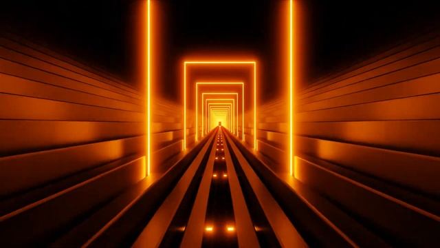 Glowing Neon Doorway Retro Rectangle in Outer Space Night Sky Stars Video Effects HD Background смотреть онлайн