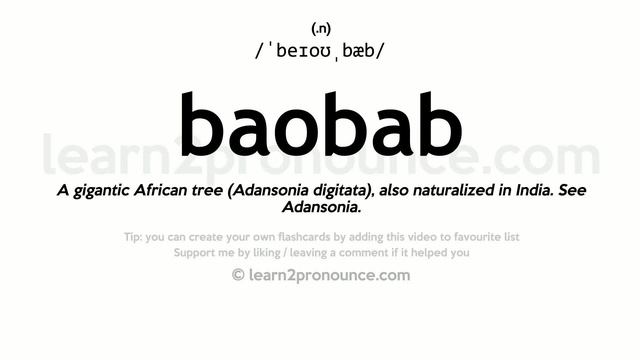 Pronunciation of Baobab | Definition of Baobab смотреть онлайн