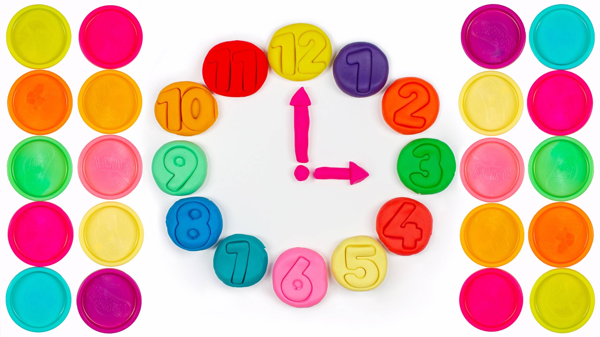 Лепим часы из пластилина плейдо и учим цифры. смотреть онлайн