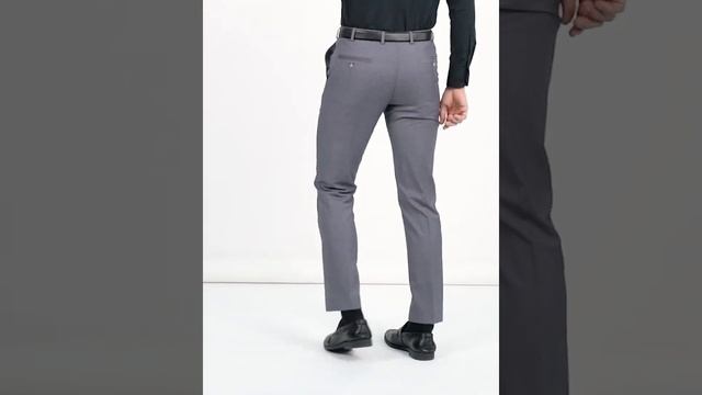 Regular Fit Men Grey Rayon Crepe Blend Trousers смотреть онлайн