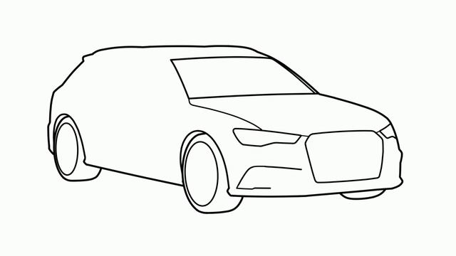 Drawing AUDI RS6 Step By Step / How To Draw An Audi C7 Avant 2013 Car Easy