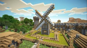 я построил целый посёлок в майнкрафт