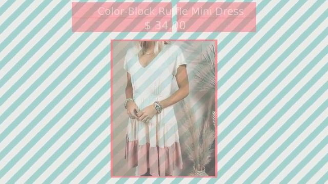 Color-Block Ruffle Mini Dress смотреть онлайн