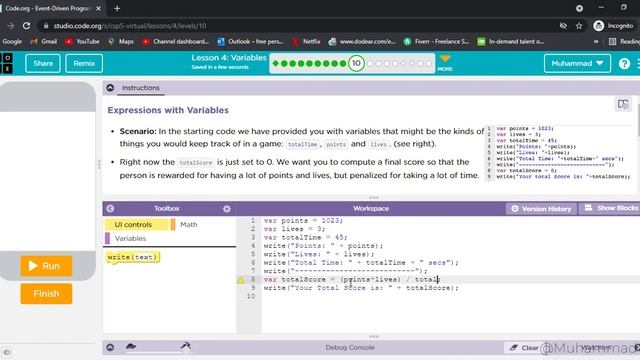 Code.org | Event-Driven Programming in App Lab | Variables | Lesson 4 | Muhammad Ali | смотреть онлайн