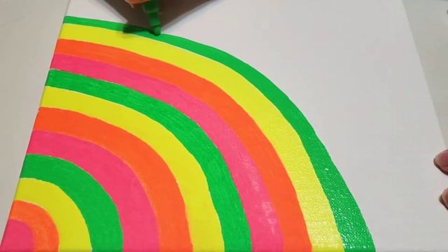 Abstract Neon Color Scheme Pink, Orange, Yellow, and Green Curvilinear Pattern Canvas Art смотреть онлайн