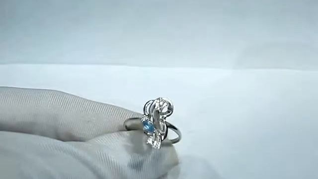 Серебряное кольцо 925 пробы с топазом, фианитом, 2200000343437 смотреть онлайн