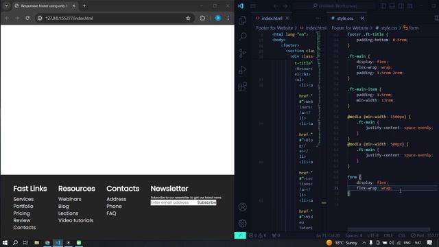 Верстка футера для сайта HTML & CSS Flexbox || Responsive footer design using HTML & CSS Flexbox смотреть онлайн