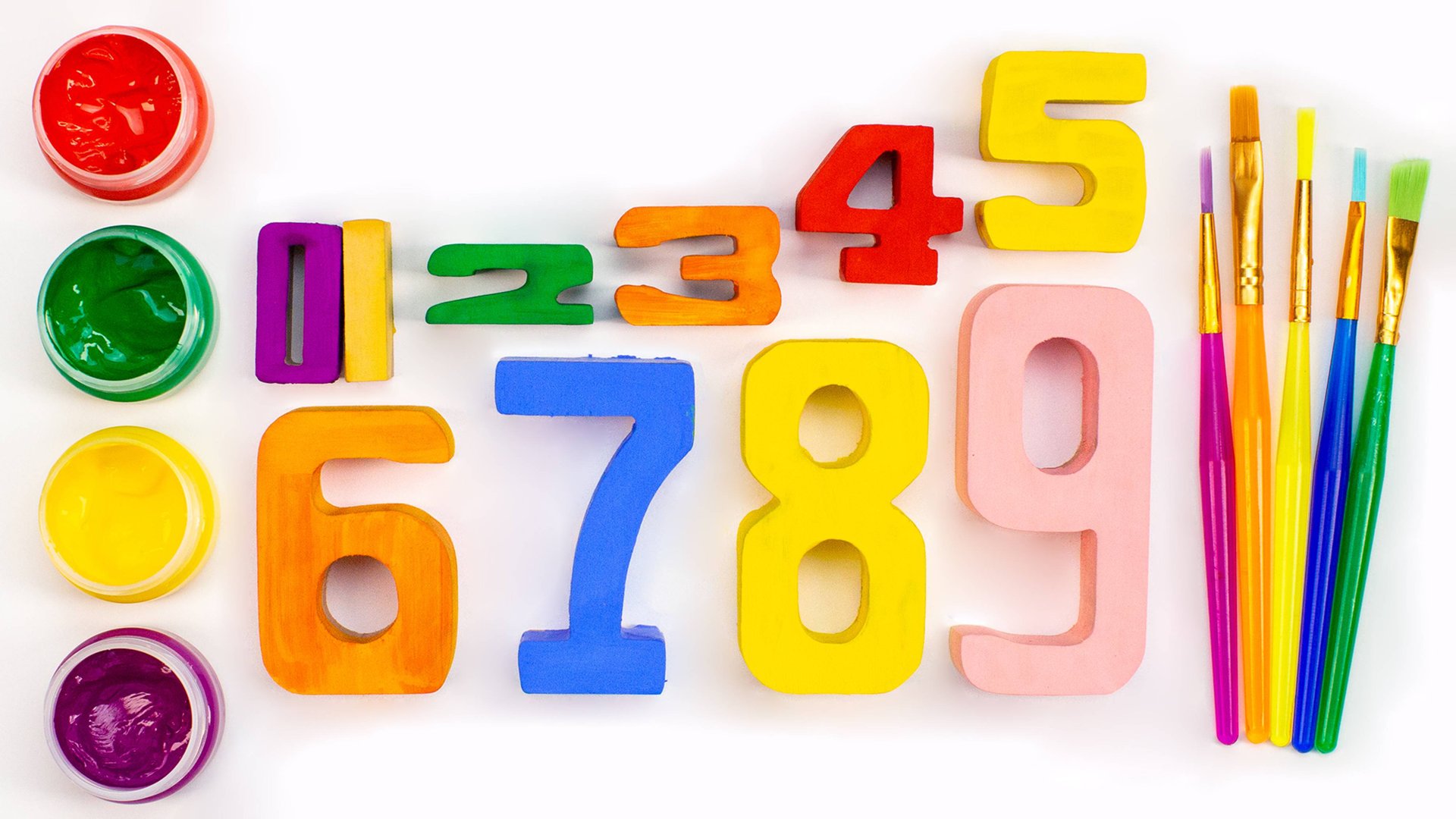 Раскрашиваем цифры красками. смотреть онлайн