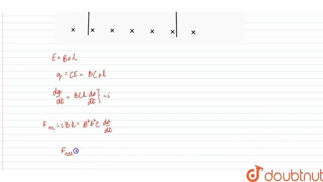 Two metal bars are fixed vertically and are connected on the top by a capacitor `C`. смотреть онлайн