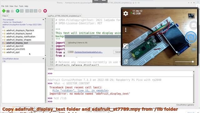 Display on 240x320 ST7789 SPI IPS TFT using Raspberry Pi Pico/CircuitPython 7 смотреть онлайн