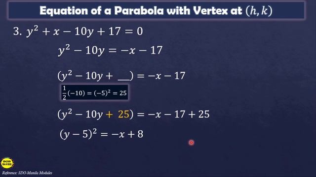 PART 2: EQUATION OF A PARABOLA WITH VERTEX at (h, k) || PRE-CALCULUS смотреть онлайн