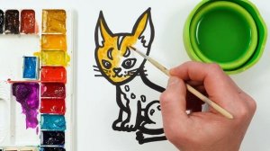 Как нарисовать рысь! Рисование,  раскрашивание для детей и малышей! Основы рисования