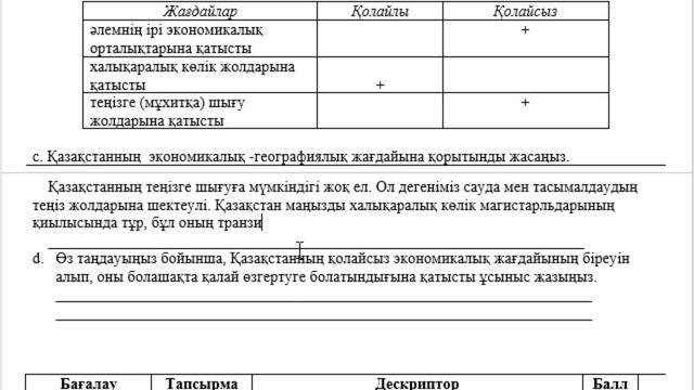7 сынып География 4 тоқсан БЖБ 3 Елтану және саясия география негіздері 1 нұсқа смотреть онлайн
