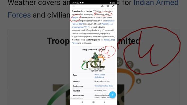 7 DPSU... UNITS 4 - TCL.. TROOPS COMPFORT LTD