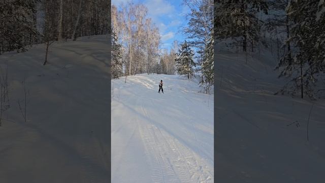Лыжный сезон на Алтае открыт :) Зима и беговые лыжи! смотреть онлайн