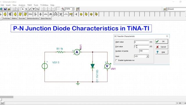 PN junction diode characteristics in Tina TI смотреть онлайн