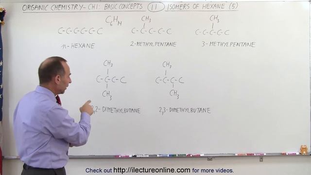 Organic Chemistry - Ch 1: Basic Concepts (11 of 97) Isomers of Hexane (5) смотреть онлайн