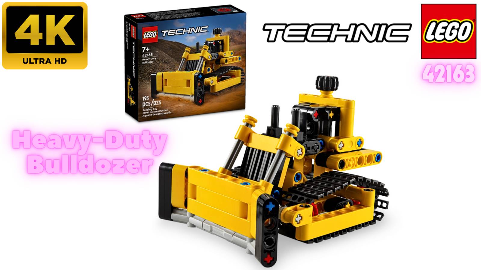LEGO Technic 42163 Heavy Duty Bulldozer. Unboxing (4K)