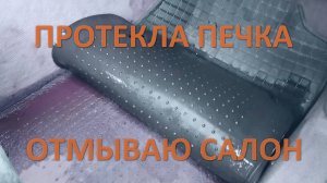 Отмываю салон от антифриза.