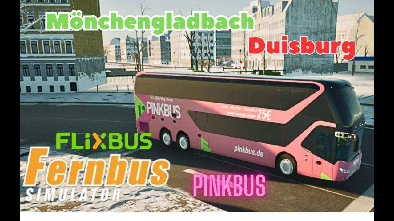 Fernbus Simulator: FLIXBUS / Mönchengladbach to Duisburg. PINKBUS