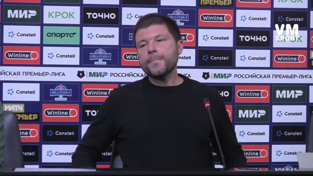 Расстроенный Мурад Мусаев о причинах первого в сезоне поражения "Краснодара" от "Спартака" смотреть онлайн